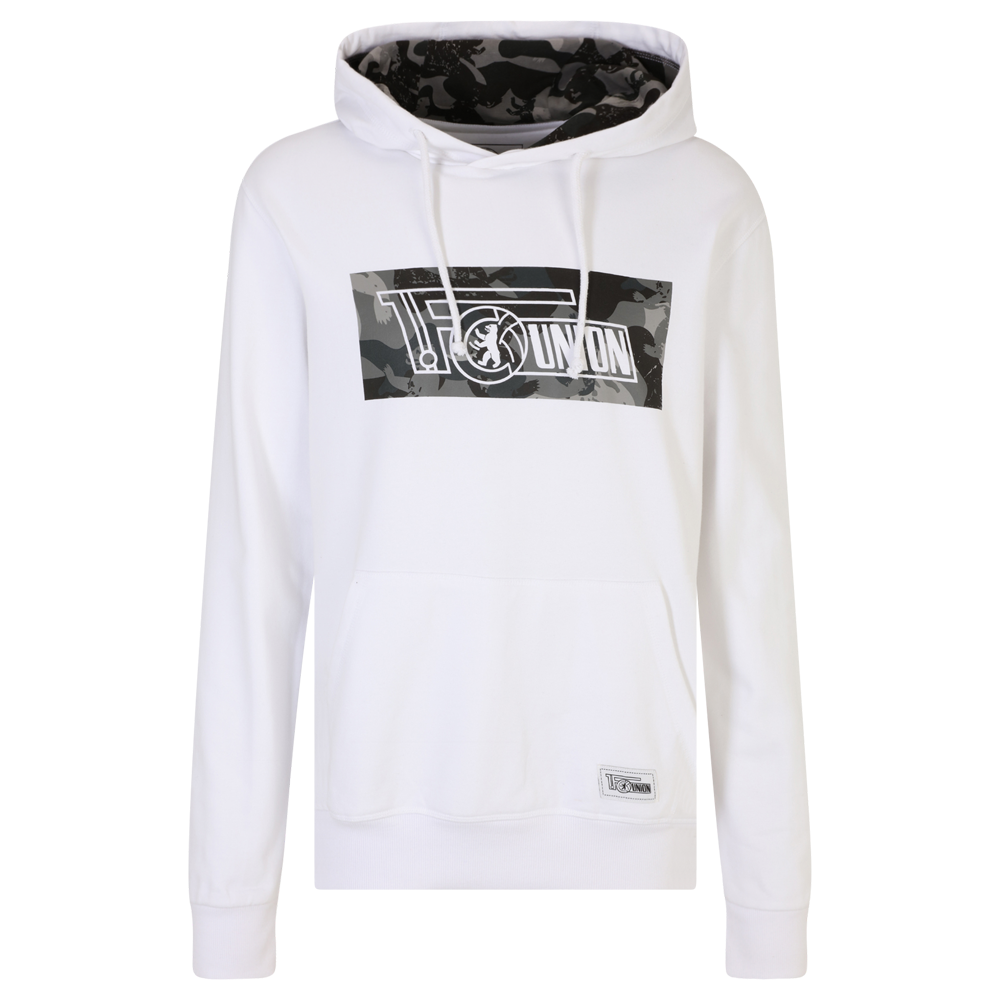 Kapuzenpullover camouflage Logo - weiß