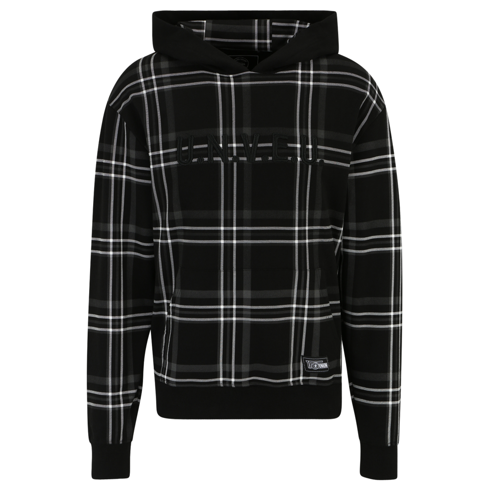Kapuzenpullover UNVEU kariert - schwarz