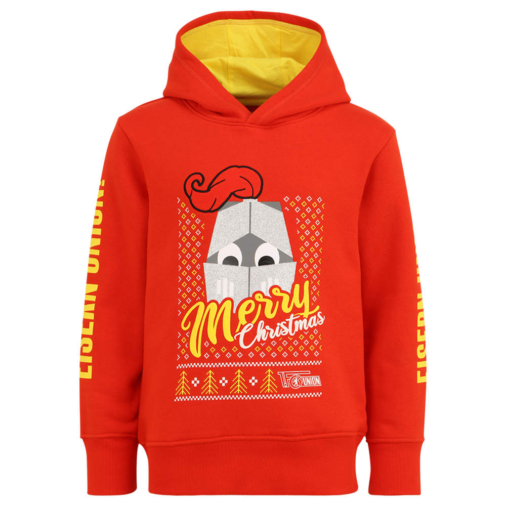 Kinder Kapuzenpullover Merry Christmas - rot