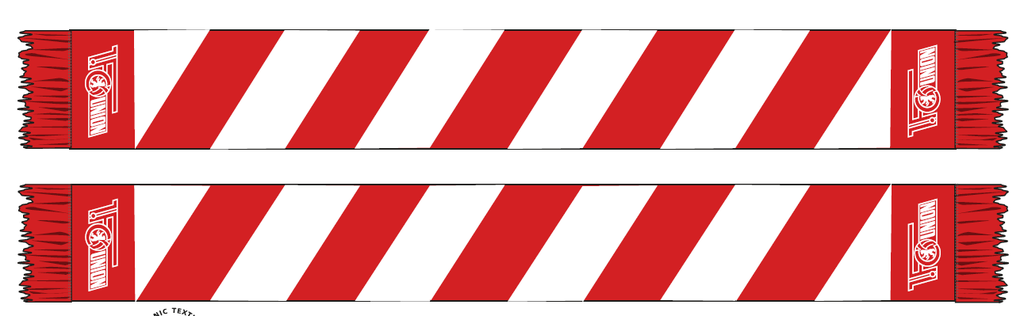 Schal Logo gestreift - rot/weiß