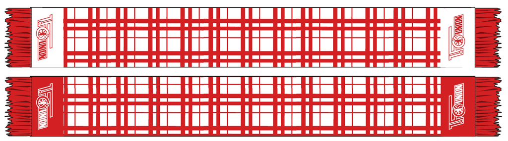 Schal Logo kariert - rot/weiß