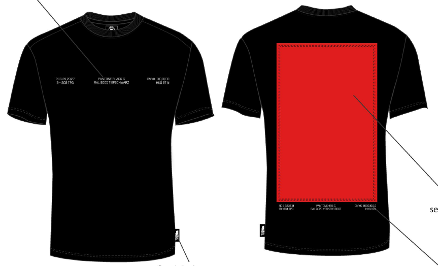 T-Shirt Vereinsfarben - schwarz