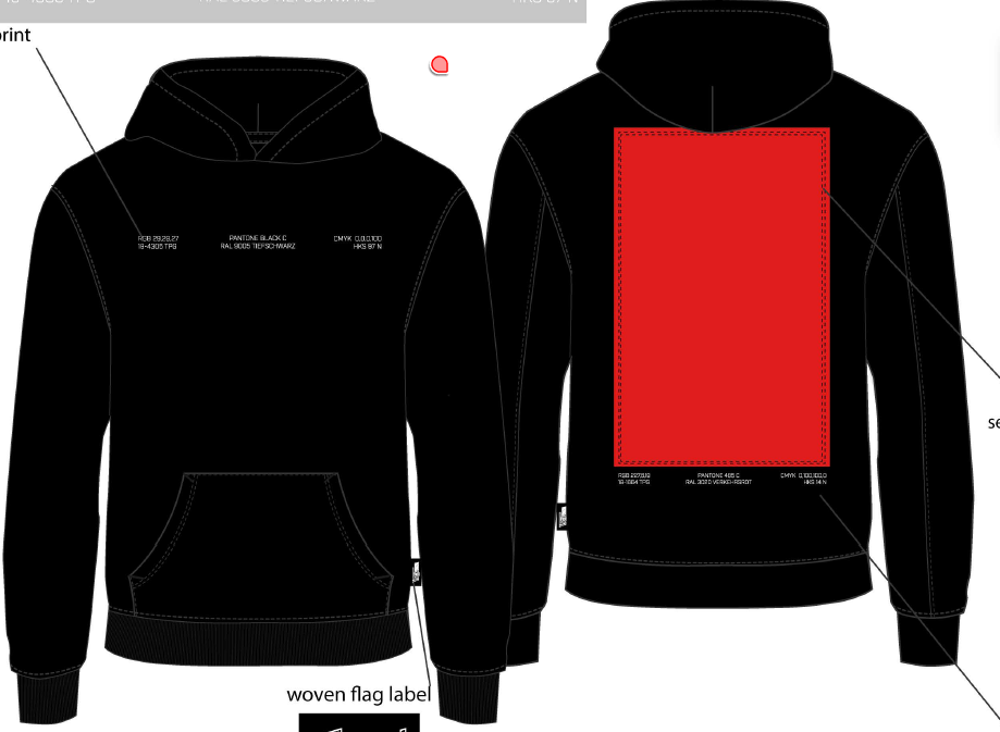 Kapuzenpullover Vereinsfarben - schwarz