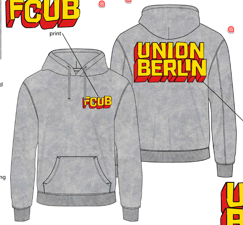Kapuzenpullover Union Berlin - grau