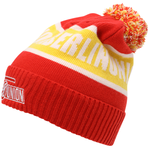 [UB252210] Bommelmütze Union Berlin - rot/gelb