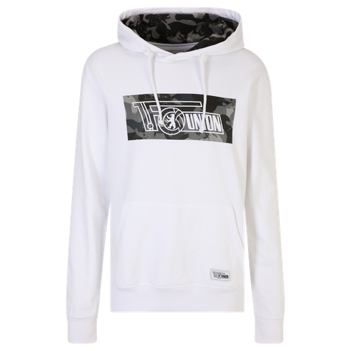 [UB052208] Kapuzenpullover camouflage Logo - weiß