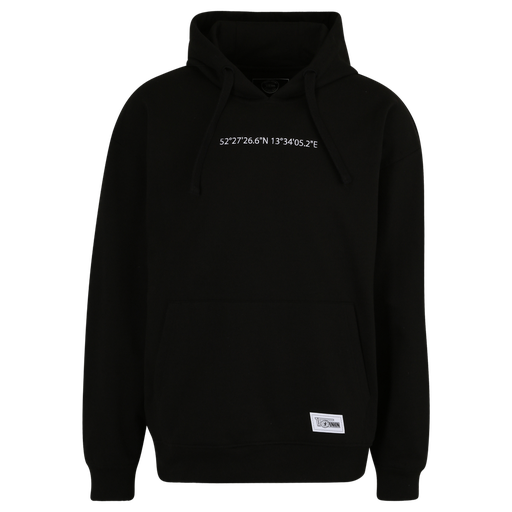 [UB052317] Kapuzenpullover Koordinaten - schwarz