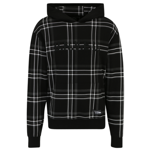 [UB052207] Kapuzenpullover UNVEU kariert - schwarz