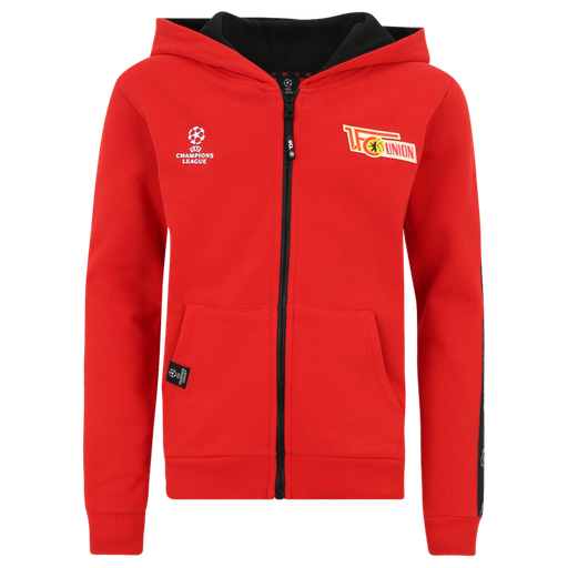 [UB072381] Kinder Kapuzenjacke Champions League Logo - rot