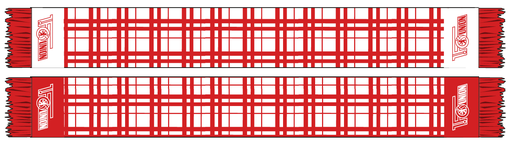 [UB242416] Schal Logo kariert - rot/weiß