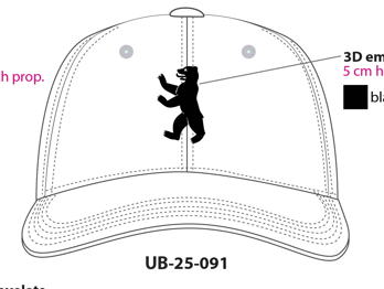 [UB252424] Cap Bär - weiß