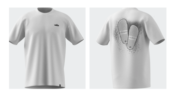 [UB662509] Adidas T-Shirt Adilette - weiß 