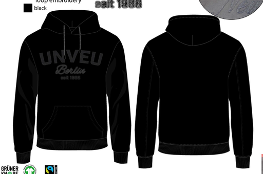 [UB052508] Kapuzenpullover UNVEU - schwarz